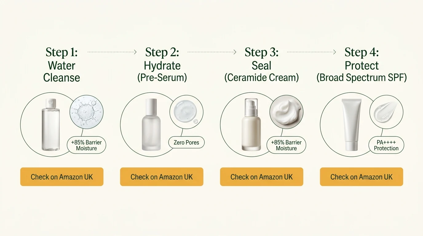 Korean Four Step Skincare Routine Flow Diagram